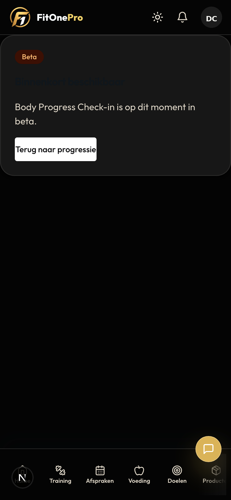 Body Map Check-in in de FitOnePro Client App