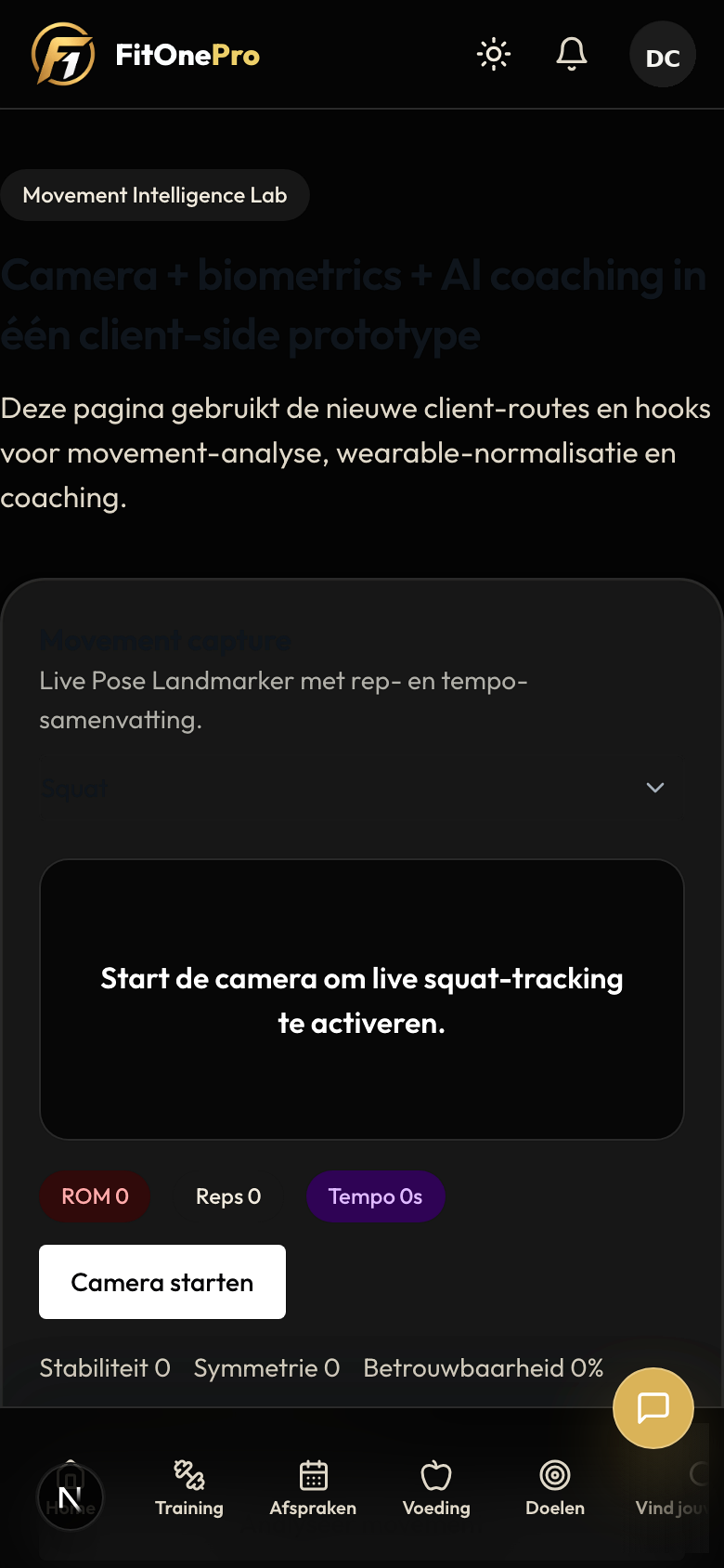 Oefendetails in de FitOnePro Client App