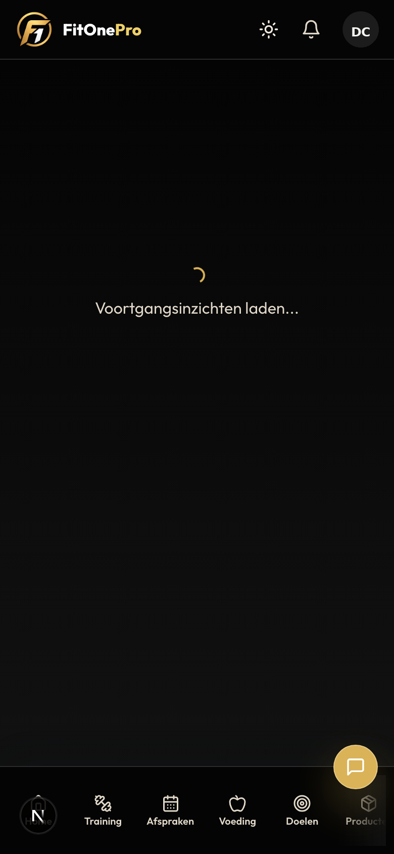 Progress tracking in de FitOnePro Client App