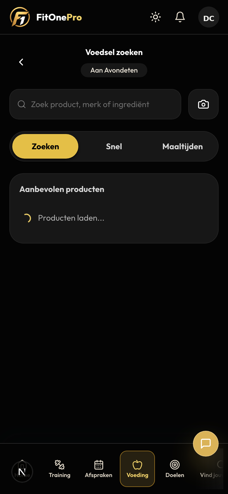 Recepten in de FitOnePro Client App