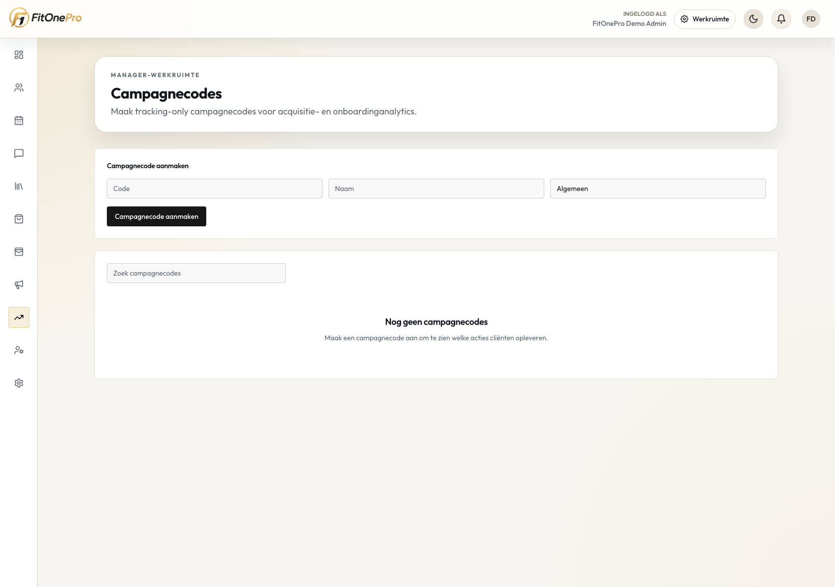 Discount codes in de FitOnePro Manager App